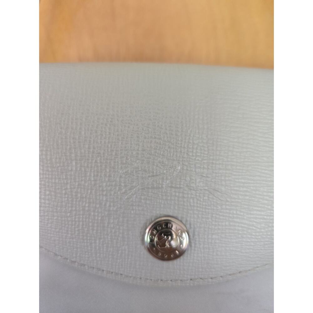 Longchamp Nylon Shoulder Bag Light Gray Made In France 12x10 - Picture 2 of 9